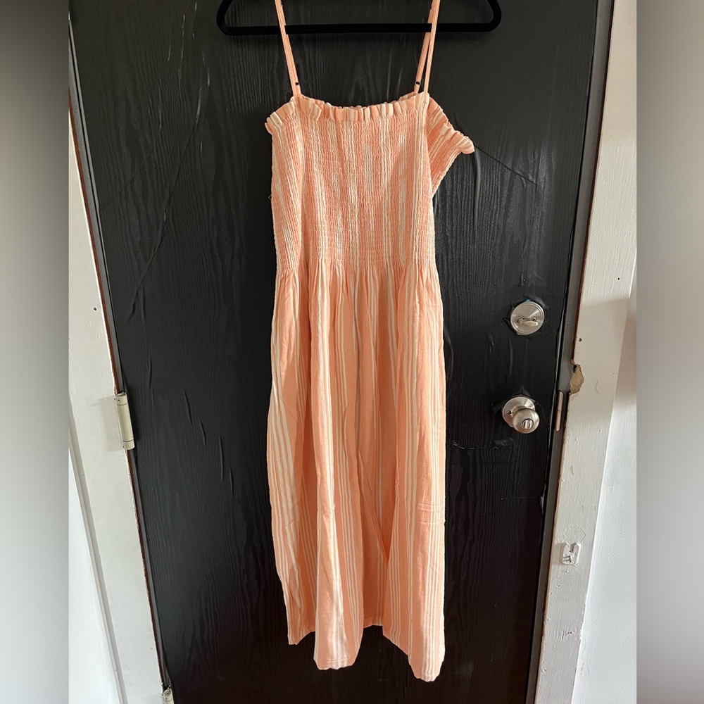 Faherty Organic Cotton Striped Midi Dress